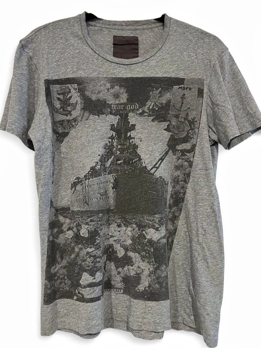 AllSaints Spitalfields Shoals Battleship Graphic T-Shirt Size S